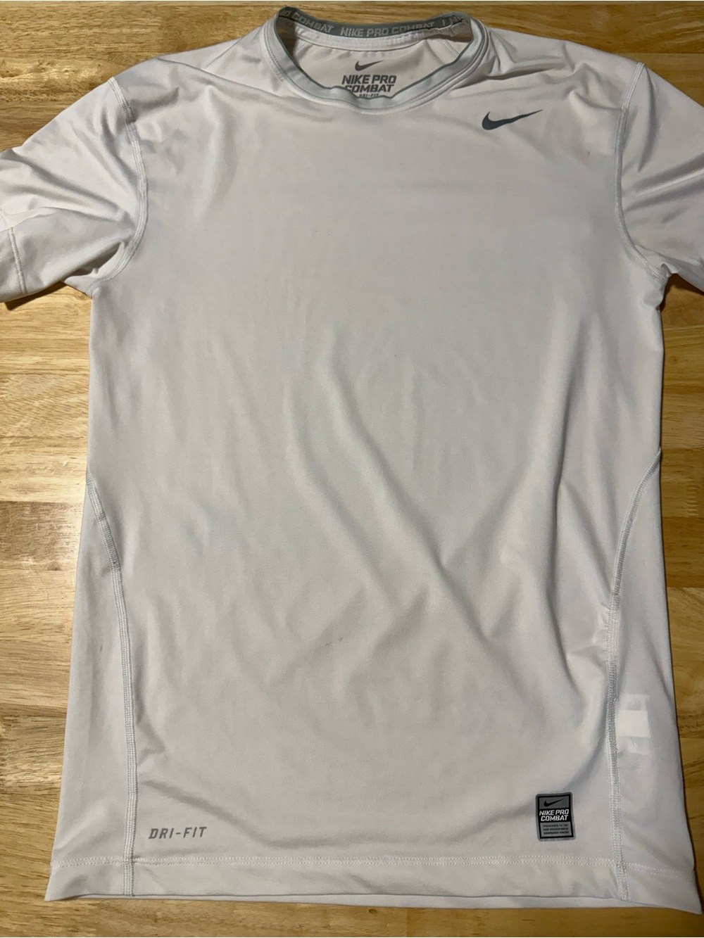Nike Pro Combat Dri-FIT Compression Shirt Men’s 2XL White Athletic Tee